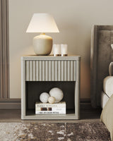 SICOTAS Night Stand Set of 2 Nightstands with Drawer Storage Bed Side Table End Table Large Modern Wood Wide Bedside Stand Mid Century Night Stands for Bedroom Living Room Sofa Couch Office (White) SICOTAS