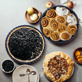 Peohud 2 Pack Ceramic Pie Pans, 10 Inch Deep Fluted Pie Plate, 54 Ounce Round Baking Dish for Quiche, Apple Pecan Pie, Pot Pie, Blue Peohud