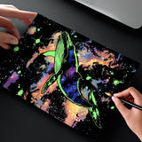 M MUGIT 8 Sheet Scratch Art Noctilucent Rainbow Painting Paper with Pen/Cleaning Brush, Glow in The Dark Engraving Scratchboard(A4) for Kids & Adult, ASMR Sketch Card Relaxing Toy (Butterfly/Dolphin) M MUGIT