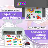 A-SUB Premium Printable Vinyl Sticker Paper for Inkjet Printers, 50 Sheets Matte White Waterproof Sticker Paper 8.5x11 Inch for Making Your Own Stickers at Home A-SUB