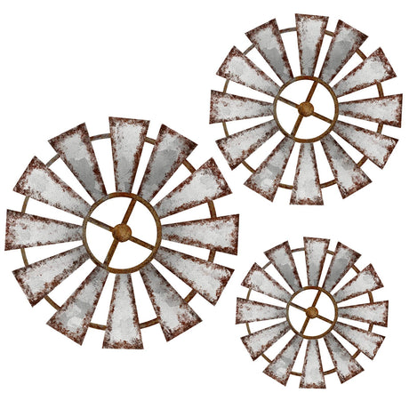 Yookeer 3 Pcs Wood Windmill Wall Decor Farmhouse Wall Decor Hanging Decoration Wooden Windmill Kitchen Decor Rustic Wall Decor Living Room Sculpture Art for Bedroom Nursery Home Decor(Farmhouse) Yookeer