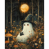 xackcme Spooky Paint by Numbers for Adults, Halloween Paint by Number on Canvas Without Frame, DIY Ghost Oil Painting for Gift Home Wall Decor (16x20 inch) xackcme