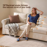 89" 3-Seater Couch with Rolled Arm, Farmhouse Slipcovered Sofa with Washable Cover, Supportive Cushions & Sturdy Frame, White Couches for Living Room, Small Spaces, Apartment, Office, Easy Assembly Vorthio