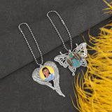 Framendino, 4 Pack Sublimation Blank Angel Wing Car Hanging Ornament Angel Wing Pendant Decoration Butterfly Photo Frame Ornament for Car Christmas Tree Decor Framendino