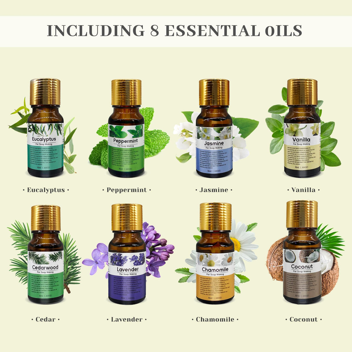 PIUH Deluxe Soap Making Kit for Soap Making,DIY Soap Making Full Set Kits Includes Soap Melter,4 lb Soap Base,8 Essencial Oils,Silicone Loaf Molds & Scraper,Cutter, 8 Dyestuffs for Adult & Kids Gift PIUH