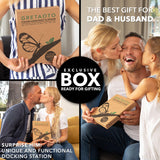 GRETAOTO Personalized Wood Docking Station for Cell Phone, Tablet, Wallet, Watch, Keys, Desk Nightstand Organizer, Valentines Day, Gifts for Men (Deep Brown) Greta Oto