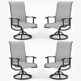 PIZZELLO Patio Swivel Chairs Set of 4 Outdoor Swivel Rocker Dining Chairs with All Weather Textilene High Back and Metal Frame, 350 LBS Capacity, Outdoor Chair Sets for Lawn Garden Backyard Deck, Gray PIZZELLO