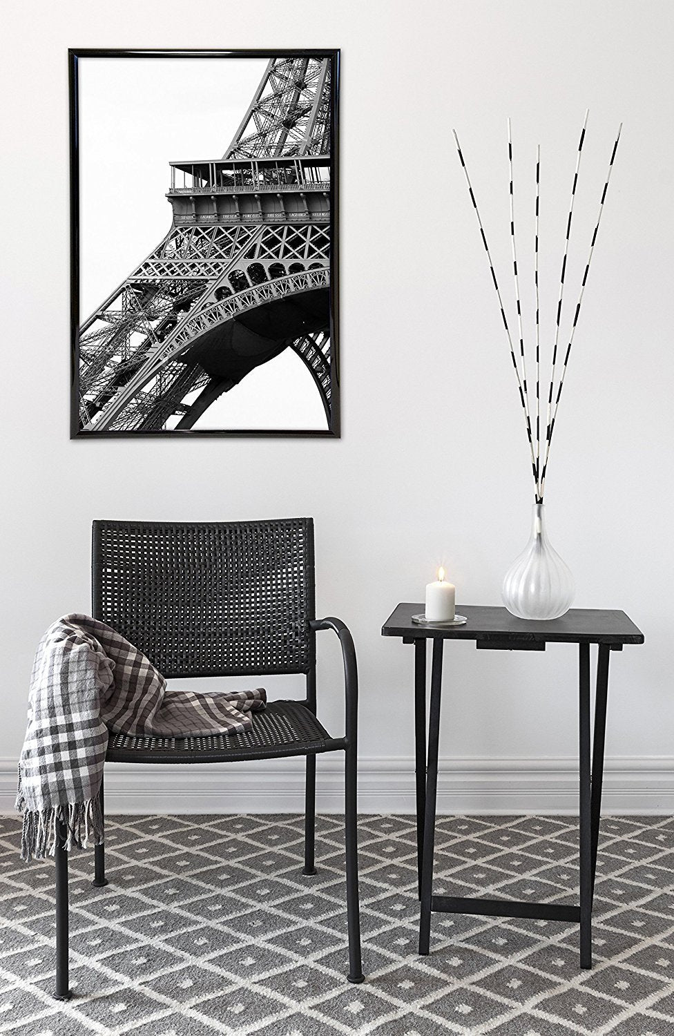 MCS Trendsetter 24x36 Poster Frame Black High-Gloss, Vertical & Horizontal Wall Hanging Large Picture Frame for Photos, Posters & Art Prints (1-Pack) MCS