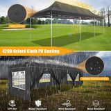 HOTEEL Tents for Parties 10x30 Pop Up Canopy Tent Heavy Duty with 8 Sidewalls, Commercial Party Tent Event Wedding Instant Canopy Waterproof with Carry Bag, UV 50+, Thicked Hexagonal Legs, Black Hoteel