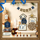 Bucherry 1 Sets Christmas Christian Tiered Tray Decor Christmas Jesus Theme Tray Decor Angel Jesus Star Wooden Decor Wood Angels Mangers Jesus' Birth Decor(Novel) Bucherry