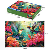 1000 Piece Puzzle for Adults - Hummingbird Garden | Wooden Jigsaw Puzzles 1000 Pieces | Decorations DIY Leisure Game Toy Gift for Family Friends| Difficult Puzzles Size 29 x 20 inches najiaxiaowu