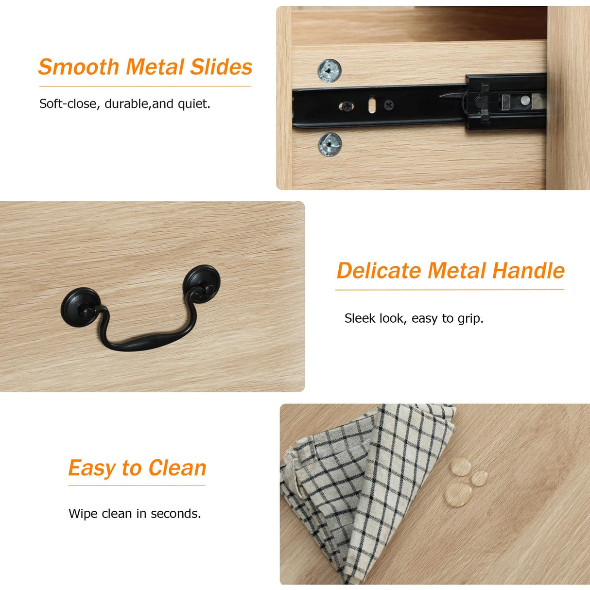 WAMPAT 3 Drawer Dresser for Bedroom, 31.5" Farmhouse Dresser, Kids Dressers for Nursery with Wide Chest of Drawers for Bedroom, Living Room, Oak WAMPAT