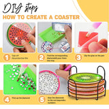 12 pcs Diamond Painting Coasters | Diamond Art Coasters | Fruit Diamond Art Painting | Perfect Art Craft Gift for Fruit Lover, Dad, Mom, Grandparents, Brother, Sister. LGANHAPY