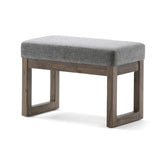 SIMPLIHOME Milltown 27 inch Wide Contemporary Rectangle Footstool Ottoman Bench in Grey Linen Look Fabric, Assembled, for the Living Room and Bedroom SIMPLIHOME