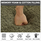 61" Curved Loveseat Sofa with 3 Pillows, Small Boneless Couch in a Box, Chenille Cloud Loveseat for Living Room Bedroom Small Space Apartment, Memory Foam, Modern, No Assembly (Green) Thctvous