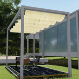 E&K Sunrise 3'Wx12'L Pergola Shade Cover Retractable Canopy Awning Outdoor Wave Sun Shade for Patio Garden Backyard Deck Trellis (Beige) E&K