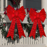 LAMPHOME(48in 126LED Red Lighted Christmas Large Bow, Wreaths Bows with Lights Christmas Tree Garland Ornament for Xmas Party Accessories Crafts Decor Indoor Outdoor LAMPHOME