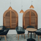 Battery Operated Pendant Light Outdoor Chandelier for Gazebo Hanging Lamp with LED Bulbs Rattan Shade Lantern for Porch Patio Backyard Bedroom Kitchen Decor Powered by 4*AA Batteries EcoGehen