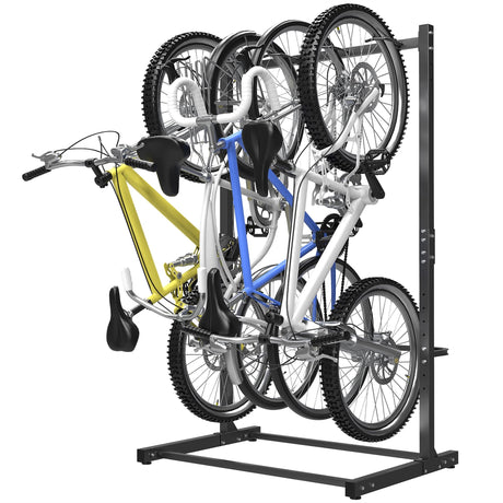WALMANN Freestanding Bike Stand for Garage, 4 Bikes Vertical Bike Storage Stand Heavy Duty Bike Floor Stand WALMANN