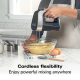 Hamilton Beach Professional Cordless Electric Hand Mixer with Infinite Speed Control, Powerful DC Motor for Effortless Mixing, Quick Recharging, LCD Screen, Whisk, Storage Case, Black (62673) Hamilton Beach Professional