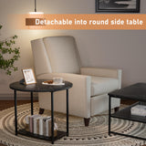 WOHOMO Coffee Table, Black Modern Coffee Tables for Living Room 2 in 1Detachable Small Center Table Set with Storage, Black Marble WOHOMO