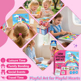 Marlrin Gem Sticker Kit for Kids, 8 Unicorn Princess Themes, Crafts Kits for Girls Ages 4-8, Arts & Crafts Toys, Diamond Art Kits for Kids - Birthday and Christmas Gift for Girls Ages 3, 4, 5, 6, 7, 8 Marlrin