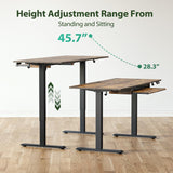 Agilestic Height Adjustable Desk with Keyboard Tray, 63 x 24 Inches Electric Standing Desk, Stand up Computer Table with Memory Preset, Modern Lift Motorized Gaming Workstation, Rustic Brown Agilestic