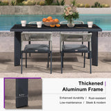 PURPLE LEAF 9 Pieces Outdoor Dining Set Outdoor Patio Furniture Aluminum Rattan Wicker Patio Table and Chairs Set for Lawn Backyard Deck Dark Grey PURPLE LEAF