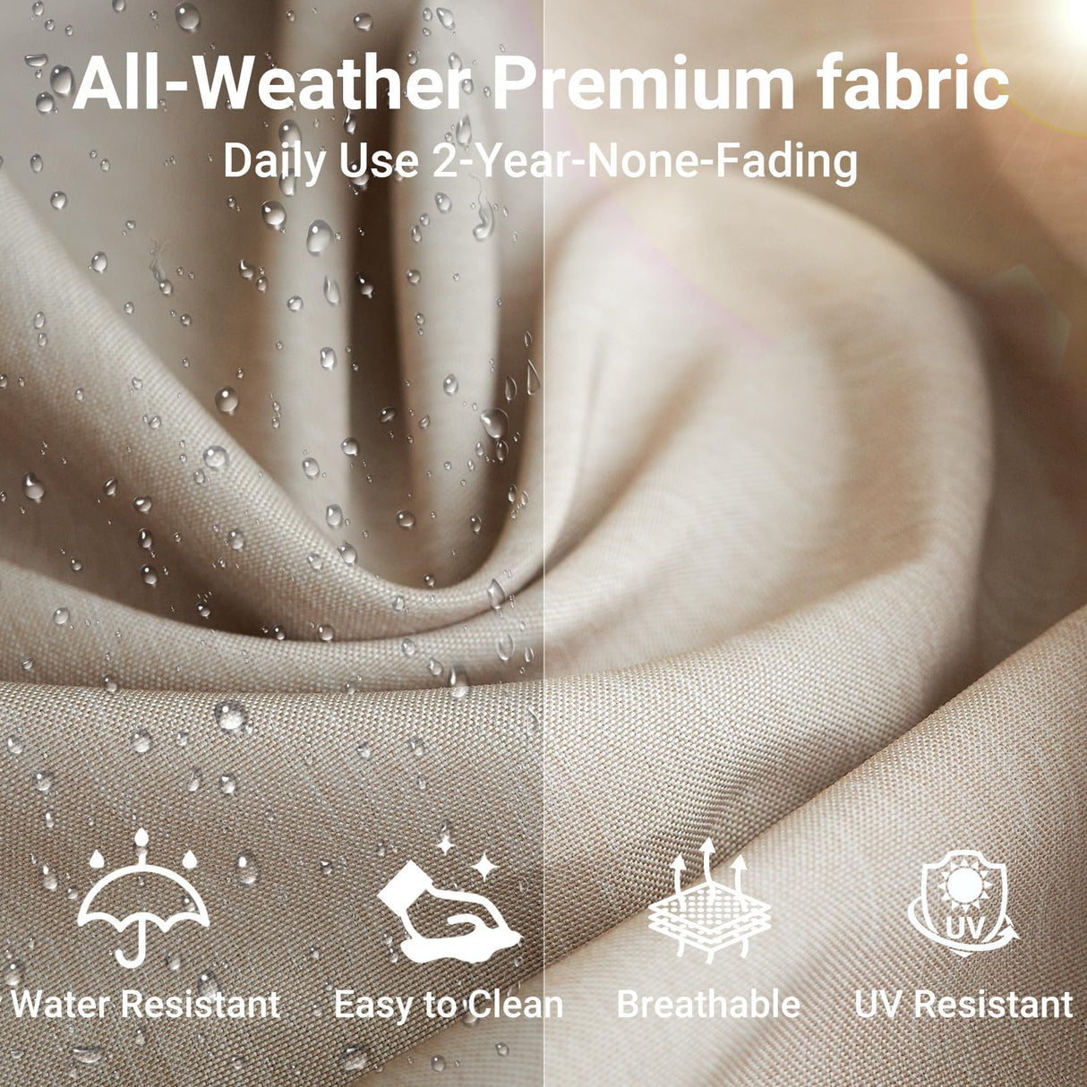 Jing's Villa 6-Piece Patio Furniture Set, All-Weather Outdoor Wicker Sectional Sofa with Cushions, Glass Table & Left and Right Armrest, Rattan Conversation Seating for Porch, Garden, Backyard,Beige Jing's Villa