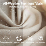 Jing's Villa 6-Piece Patio Furniture Set, All-Weather Outdoor Wicker Sectional Sofa with Cushions, Glass Table & Left and Right Armrest, Rattan Conversation Seating for Porch, Garden, Backyard,Beige Jing's Villa