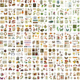 510PCS Plants Floral Scrapbook Stickers Kit Vintage Flowers Butterfly Mushroom Fall Maple Leaves Transparent Waterproof Stickers Set for Scrapbooking Supplies Aesthetic Junk JournalCraft DAPUTOU