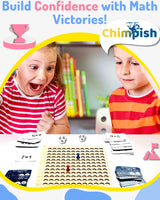 Chimpish Multiplication Games, 12x12 Wooden Montessori Multiplication Board Game, Larger Size Times Table, Montessori Math Learning Materials, Educational Toy for Toddlers, Preschool Gifts for Kids Chimpish