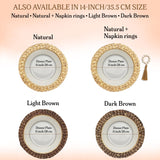 Round Woven Placemats Set of 6 (15 Inch) with Canvas Bag – Handwoven Water Hyacinth Table Mats, Boho Farmhouse Dining Decor, Heat Resistant Wicker Chargers by DECHUSE Dechuse