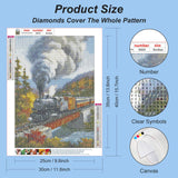 Acudotr Diamond Painting Kits for Adults, 5D DIY Diamond Art Kits for Beginners, Full Drill Diamond Painting Kits for Home Wall Decor, Running Train, 12x16 Inch Acudotr