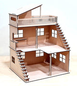 StonKraft Wooden Doll House Dollhouse - Home Decor, Construction Toy, Modeling Kit, School Project - Easy to Assemble 3D Puzzle StonKraft