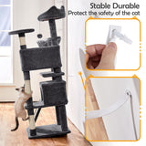 Topeakmart 57 inches Multi-Level Cat Tree Cat Condo with Scratching Posts Kittens Activity Tower Pet Play House Furniture Topeakmart