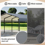 COSIEST 10'x20' Carport with Galvanized Steel Roof, Heavy Duty Metal Carport Canopy, Outdoor Garage Car Shelter Shade for Car, Boats and Truck COSIEST
