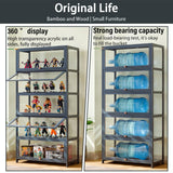 iusyugh 5 Tier Curio Display Cabinet, Storage Shelves with Acrylic Glass Door, Collectibles Toy Organizers Rack & Display Shelf, Kids Bookcase for Bedroom, Reading Nook, Toddler's Room iusyugh