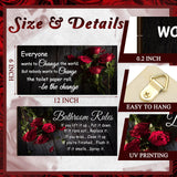 2 Pieces Funny Teal Bathroom Signs Beach Theme Bathroom Wall Decor Teal Bathroom Accessories Farmhouse Toilet Rustic Wooden Signs(Rose Style) Jetec