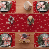 XCHI Winter Red Snowman Gingerbread Man Christmas Tree Xmas Table Runner Table Decoration for Party Home Kitchen Dining Holiday Decor 13x72 Inch XCHI