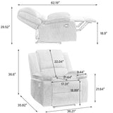 Recliner Chair Corduroy Recliners Sofa with Armrests & Backrest for Living Room, Bedroom, Nursery Push Back Armchair for Adults (Beige, Set of 1) DREAMSIDEA