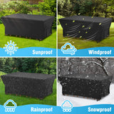 Velway Patio Furniture Cover Outdoor, Waterproof Rectangular Patio Table Chair Sofa Set Cover, 95”Lx64”Wx39”H, All Weather Oxford Tear-Resistant Material with Zipper Carrying Bag Windproof Buckles Velway