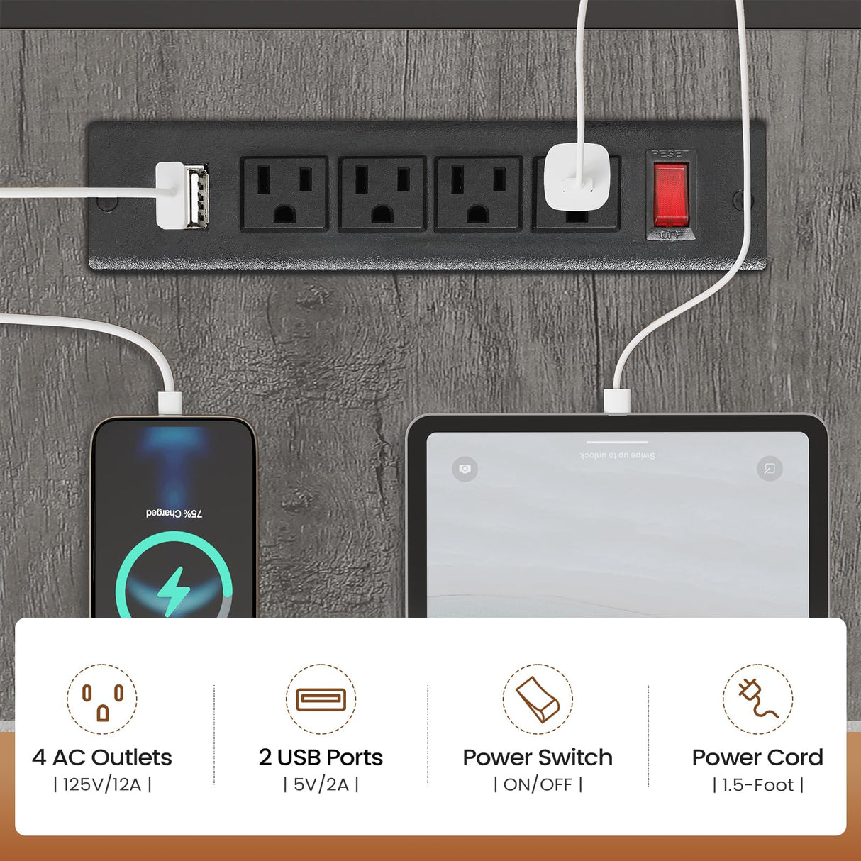 SEDETA 63 Inch Executive Desk, L Shaped Desk with Drawers, Large Office Desk with File Cabinet, Computer Desk with Mobile CPU Stand, Storage Shelves, Power Outlets for Home Office, Gray SEDETA