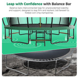 Tatub 16FT Upgrade Trampoline for Kids and Adults, Outdoor Recreational Trampolines with Basketball Hoop & Enclosure Net, Curved Poles & Storage Bag, Pumpkin Trampoline Capacity for 6-8, Green Tatub