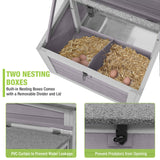 GUTINNEEN Chicken Coop Outdoor Poultry Cage Wooden Hen House with Large Nesting Box, Backyard and Farm GUTINNEEN