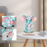 antor Elephant Diamond Painting Desktop Ornament DIY 5D Animal Diamond Art Tabletop Decoration for Home Living Room Office Table Top Christmas Gifts antor
