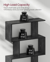 VASAGLE Bookshelf, 5-Tier Bookcase, Tall Display Shelf, Freestanding Storage Shelf, Room Divider, for Home Office, Living Room, Bedroom, Study, Ebony Black ULBC062T56 VASAGLE