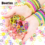 12730+ Loom Rubber Bands Refill Kit in 26 Color with 500 Clips,6 Hooks, Premium Bracelet Making Kit for Weaving DIY Crafting Gift Booriss