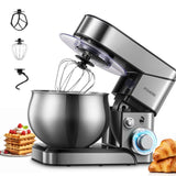 Stand Mixer FOHERE, 5.8 QT Stainless Steel Mixer with Dough Hook, Mixing Beater, Wire Whip, Dishwasher-safe, 6+P Speeds Tilt-Head Kitchen Dough Mixers for Cake, Electric Home Cooking Kitchen Mixer FOHERE