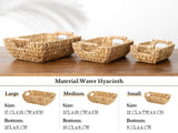 StorageWorks Hand-Woven Large Storage Baskets with Wooden Handles, Water Hyacinth Wicker Baskets for Organizing, 2-Pack StorageWorks